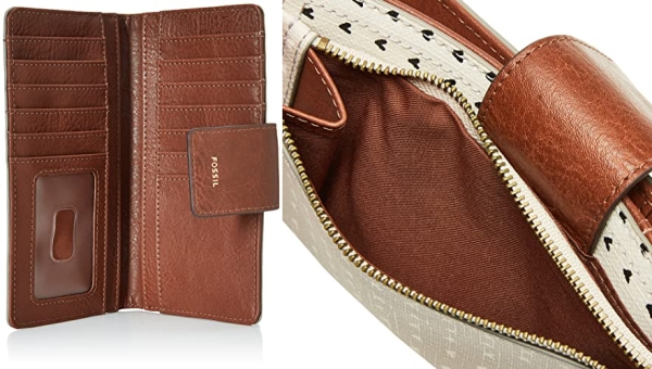 Purchase Fossil Women's Logan Leather RFID-Blocking Tab Clutch Wallet on Amazon.com