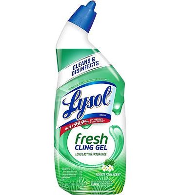 Purchase Lysol Toilet Bowl Cleaner Gel, For Cleaning and Disinfecting, Stain Removal, Forest Rain Scent, 24oz at Amazon.com