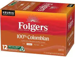 Folgers 100% Colombian Medium Roast Coffee, 72 Keurig K-Cup Pods