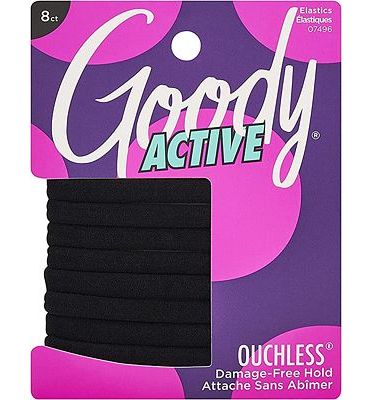 Purchase Goody Thick Hair Ties - Athletic Hair Bands 8 Count, Black Hair Ties at Amazon.com