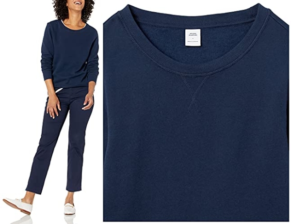 Purchase Amazon Essentials Women's French Terry Fleece Crewneck Sweatshirt (Available in Plus Size) on Amazon.com