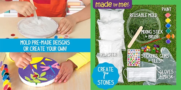 Purchase Made By Me Mix & Mold Your Own Stepping Stones Kit, Make 4 DIY Personalized Stepping Stones on Amazon.com