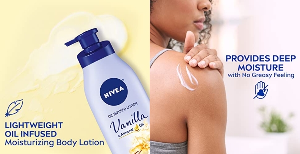 Purchase NIVEA Vanilla and Almond Oil Infused Body Lotion - Fast Absorbing 24 Hour Moisture for Dry Skin - 16.9 Oz. (Pack of 3) on Amazon.com
