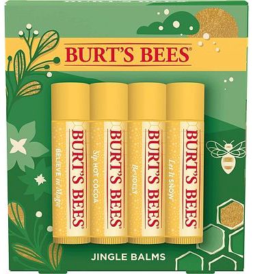 Purchase Burt's Bees Holiday Gift, 4 Lip Balms Stocking Stuffer, Jingle Balms Set - Classic Beeswax Moisturizing Lip Balm at Amazon.com