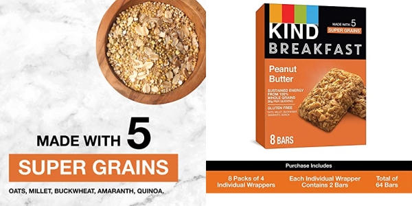 Purchase KIND Breakfast Bars, Peanut Butter, Gluten Free, 1.76oz, 32 Count on Amazon.com
