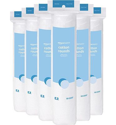Purchase Amazon Basics Cotton Rounds, 100ct, Pack of 6 (Previously Solimo) at Amazon.com