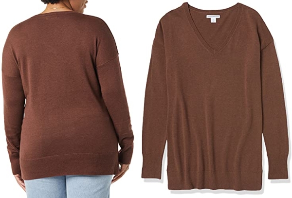 Purchase Amazon Essentials Women's Lightweight Long-Sleeve V-Neck Tunic Sweater (Available in Plus Size) on Amazon.com