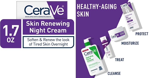 Purchase CeraVe Skin Renewing Night Cream, Niacinamide, Peptide Complex, and Hyaluronic Acid Moisturizer for Face, 1.7 Ounce on Amazon.com