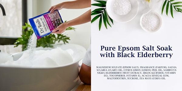 Purchase Dr Teal's Pure Epsom Salt Soak, Black Elderberry with Vitamin D, 3 Pound(48 Ounce) on Amazon.com