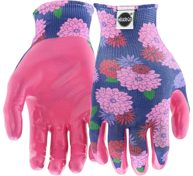 Purchase Miracle Gro Women's Nitrile Coated Grip Floral Pattern Gardening Work Gloves at Amazon.com