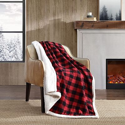 Purchase Eddie Bauer - Throw Blanket, Reversible Sherpa Fleece Bedding, Buffalo Plaid Home Decor for All Seasons (Red Check, Throw) at Amazon.com