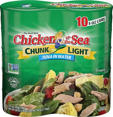 Purchase Chicken of the Sea, Chunk Light Tuna in Water, 5 oz. Can (Pack of 10) at Amazon.com