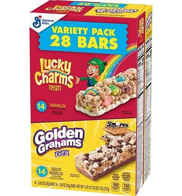 Purchase Golden Grahams Lucky Charms Breakfast Cereal Treat Bars Variety Pack, 28 ct at Amazon.com