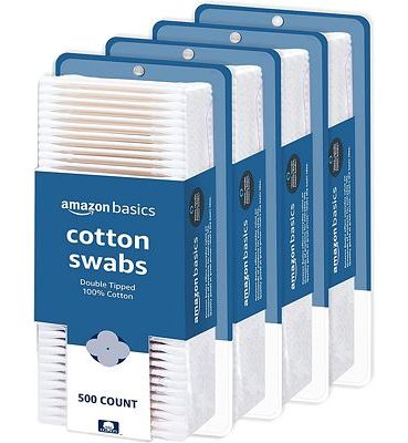 Purchase Amazon Basics Cotton Swabs, 500ct, Pack of 4 at Amazon.com