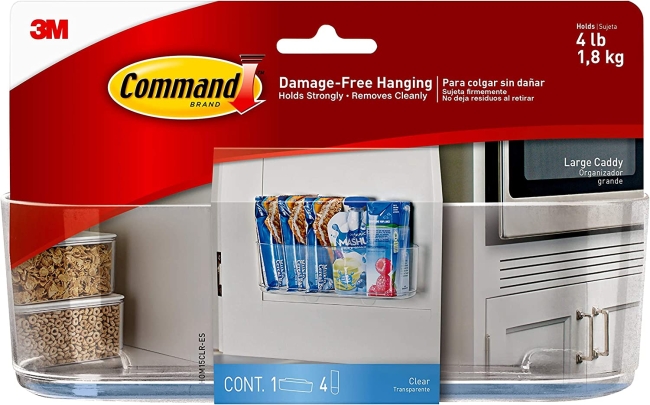 Purchase Command Large Caddy, Clear, with 4 Clear Indoor Strips, Organize Damage-Free at Amazon.com