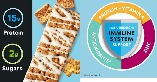 Purchase Zone Perfect Macros Protein Bars, with 15g Protein, 1g Sugars, and 18 Vitamins & Minerals, Cinnamon Toast Cereal, 5 Count (Pack of 4) on Amazon.com