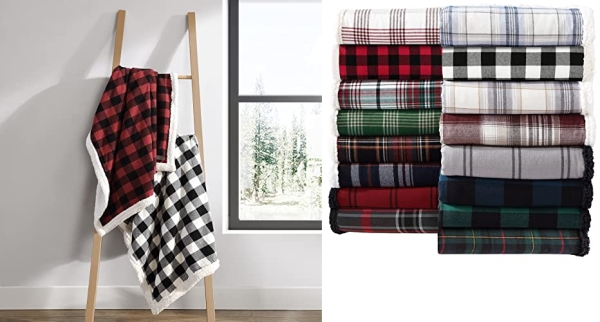 Purchase Eddie Bauer - Throw Blanket, Reversible Sherpa Fleece Bedding, Buffalo Plaid Home Decor for All Seasons (Red Check, Throw) on Amazon.com
