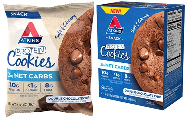 Purchase Atkins Atkins Protein Cookie Double Chocolate Chunk, 1.38 Ounce (Pack of 4) on Amazon.com