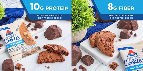 Purchase Atkins Atkins Protein Cookie Double Chocolate Chunk, 1.38 Ounce (Pack of 4) on Amazon.com