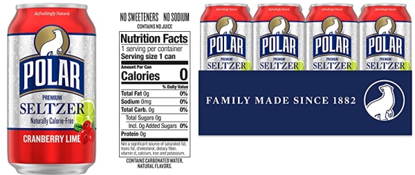 Purchase Polar Seltzer Water Cranberry Lime, 12 fl oz cans, 24 pack on Amazon.com