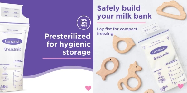 Purchase Lansinoh Breastmilk Storage Bags, 100 Count (1 Pack of 100 Bags), Milk Freezer Bags for Long Term Storage on Amazon.com