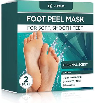 Purchase DERMORA Foot Peel Mask - 2 Pack of Regular Skin Exfoliating Foot Masks for Dry, Cracked Feet, Callus, Dead Skin Remover - Feet Peeling Mask for Soft Baby Feet, Original Scent at Amazon.com