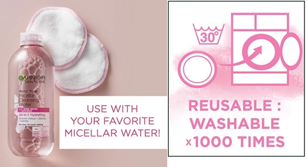 Purchase Garnier SkinActive Micellar Cleansing & Makeup Remover Eco Pads, Ultra-soft Reusable Microfiber Pad, 3 Count on Amazon.com