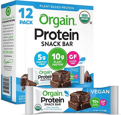 Purchase Orgain Organic Plant Based Protein Bar, Chocolate Brownie, 12 Count at Amazon.com