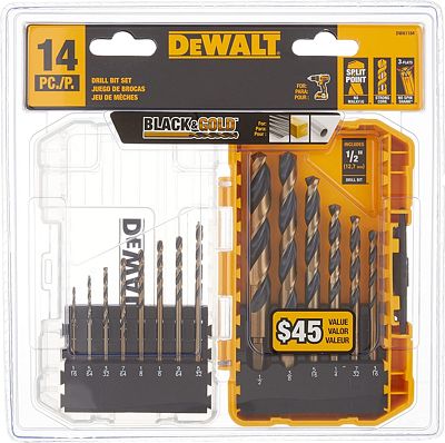 Purchase DEWALT Drill Bit Set, Black and Gold, 14-Piece (DWA1184) at Amazon.com