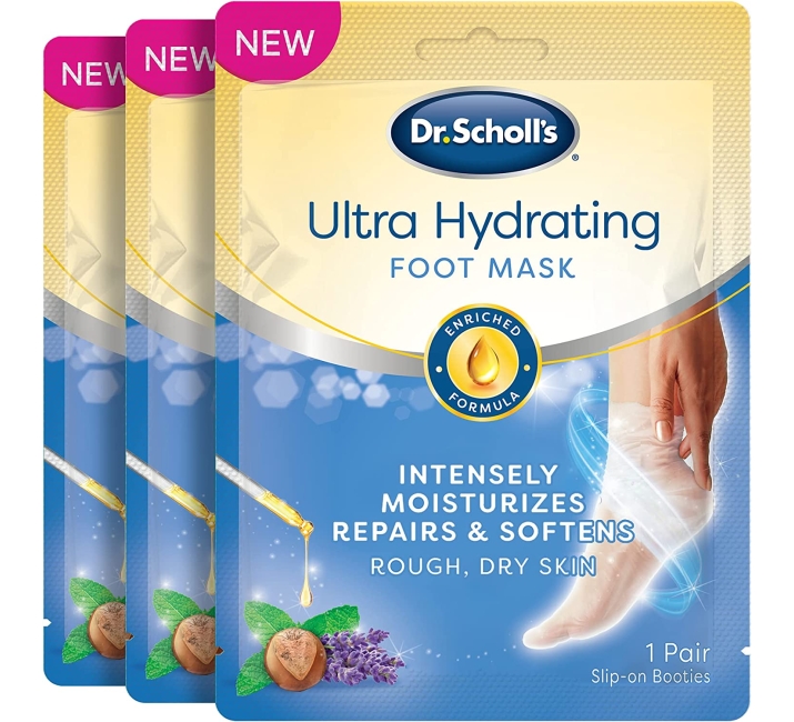 Purchase Dr. Scholl's Ultra Hydrating Foot Mask 3 Pack, Intensely Moisturizes Repairs and Softens Rough Dry Skin with Urea, 3 Count at Amazon.com