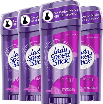 Purchase Lady Speed Stick Invisible Dry Antiperspirant Deodorant, Shower Fresh, 2.3 oz, 4 Pack at Amazon.com