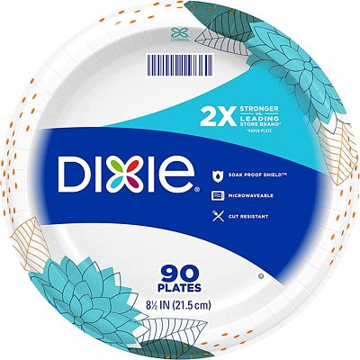 Purchase Dixie Paper Plates, 8 inch, Lunch or Light Dinner Size Printed Disposable Plate, Packaging and Design May Vary 90 Count at Amazon.com