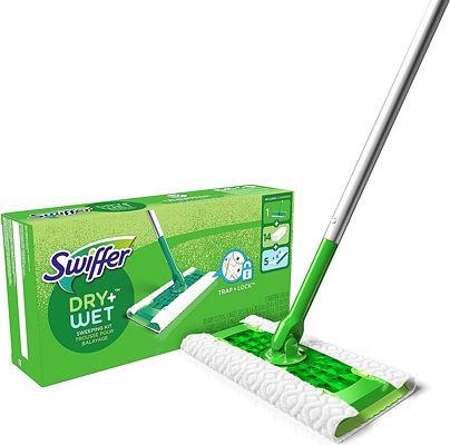 Purchase Swiffer Sweeper 2-in-1 Mops for Floor Cleaning, Dry and Wet Multi Surface Floor Cleaner, Sweeping and Mopping Starter Kit, Includes 1 Mop + 19 Refills, 20 Piece Set at Amazon.com