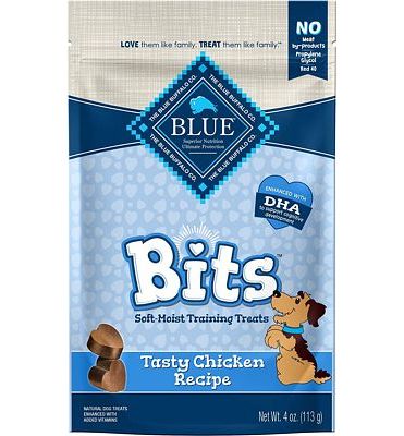 Purchase Blue Buffalo BLUE Bits Natural Soft-Moist Training Dog Treats, Chicken Recipe 4-oz bag at Amazon.com
