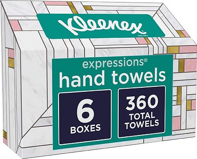Purchase Kleenex Expressions Disposable Paper Hand Towels, Paper Hand Towels for Bathroom, 6 Boxes, 60 Hand Towels per Box (360 Total Tissues) at Amazon.com