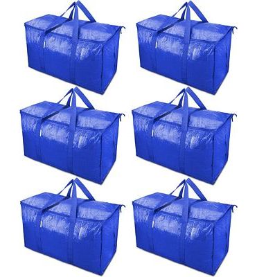Purchase TICONN 6 Pack Extra Large Moving Bags with Zippers & Carrying Handles, Heavy-Duty Storage Tote for Space Saving Moving Storage at Amazon.com