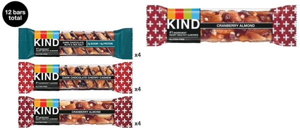 Purchase KIND Nut Bars Favorites, 3 Flavor Variety Pack, 12 Count, 1.4 Oz on Amazon.com