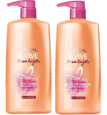 Purchase L'Oreal Paris Elvive Dream Lengths Shampoo and Conditioner Kit for Long, Damaged Hair (Set of 2) at Amazon.com