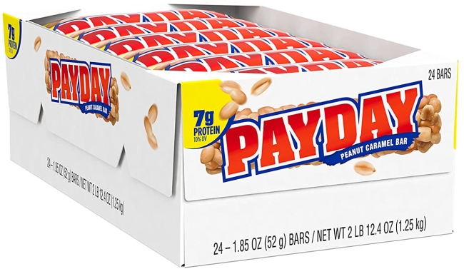 Purchase PAYDAY Peanut Caramel Candy, Bulk, Individually Wrapped, 1.85 oz Bars (24 Count) at Amazon.com