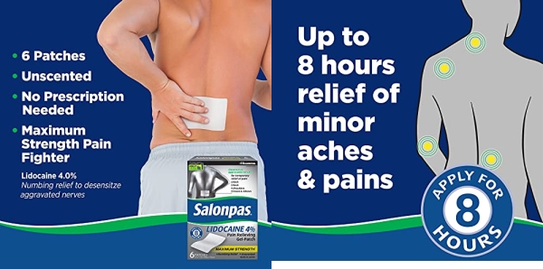Purchase Salonpas, Gel-Patch, 6 count, for Back, Neck, Shoulder, Knee Pain and Muscle Soreness on Amazon.com