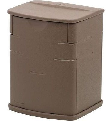 Purchase Rubbermaid Mini Resin Weather Resistant Outdoor Garden Storage Deck Box, Mocha at Amazon.com