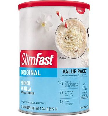 Purchase SlimFast Meal Replacement Powder, Original French Vanilla, Weight Loss Shake Mix, 10g of Protein, 22 Servings at Amazon.com