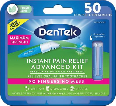 Purchase DenTek Instant Oral Pain Relief Maximum Strength Kit for Toothaches, 50 Count at Amazon.com