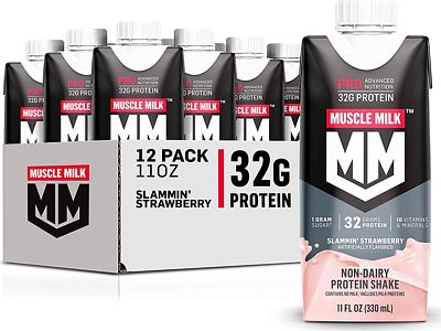 Purchase Muscle Milk Pro Advanced Nutrition Protein Shake, Slammin' Strawberry, 11 Fl Oz Carton, 12 Pack, 32g Protein, Recovery at Amazon.com