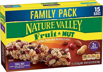 Purchase Nature Valley Chewy Fruit and Nut Granola Bars, Trail Mix, 1.2 oz, 15 ct at Amazon.com