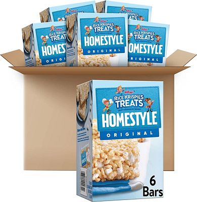 Purchase Rice Krispies Treats Homestyle Marshmallow Snack Bars, Kids Snacks, School Lunch, Original(6 Boxes, 36 Bars) at Amazon.com
