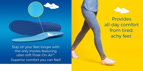 Purchase Dr. Scholl's Float On Air Insoles for Women Shoe Inserts That Relieve Tired Achy Feet with All Day Comfort, Women's 6-10 on Amazon.com