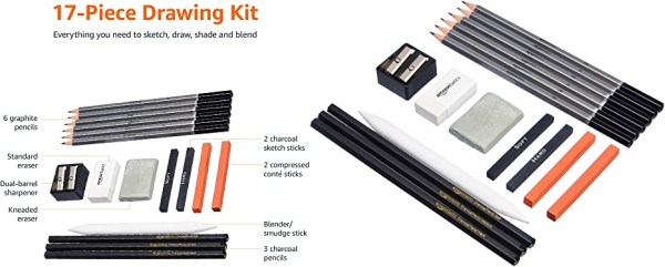 Purchase AmazonBasics Sketch and Drawing Art Pencil Kit - 17-Piece Set on Amazon.com