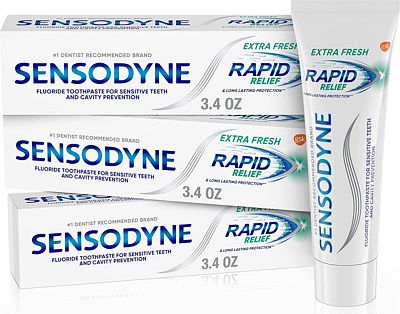 Purchase Sensodyne Rapid Relief Sensitive Toothpaste, Extra Fresh - 3.4 Ounces (Pack of 3) at Amazon.com