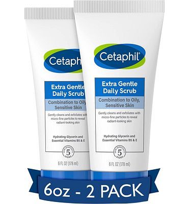 Purchase Cetaphil Exfoliating Face Wash, Extra Gentle Daily Face Scrub, Gently Exfoliates & Cleanses, For All Skin Types, Non-Irritating & Hypoallergenic, Suitable For Sensitive Skin, 6 Fl Oz, Pack of 2 at Amazon.com
